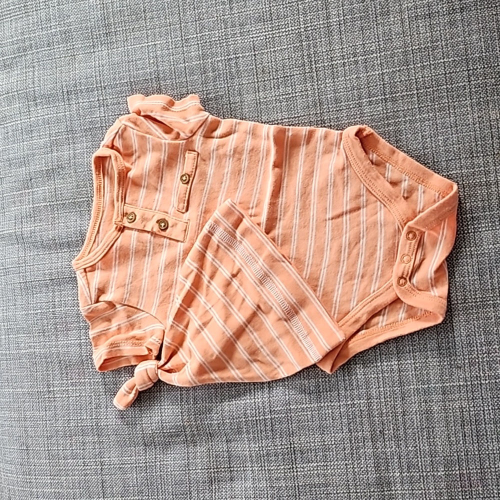 Set 3-6m orange stripe
